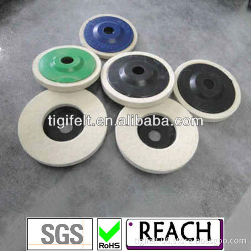 Felt wheels with good abrasion resistance